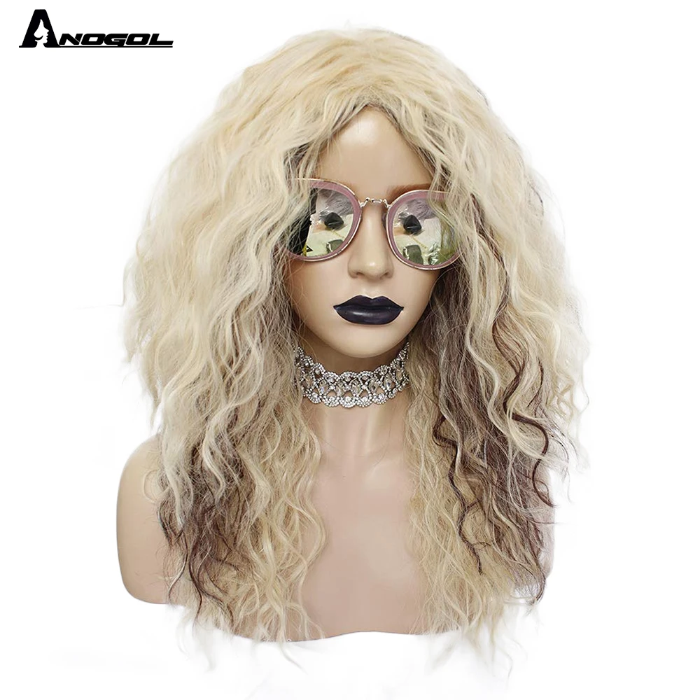 Женский длинный синтетический парик Anogol в стиле диско качающийся кудрявый