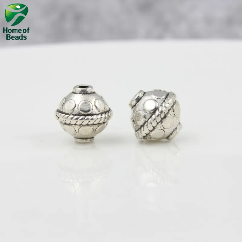 Модные оптовые антикварные серебряные цветные круглые бусины из сплава для