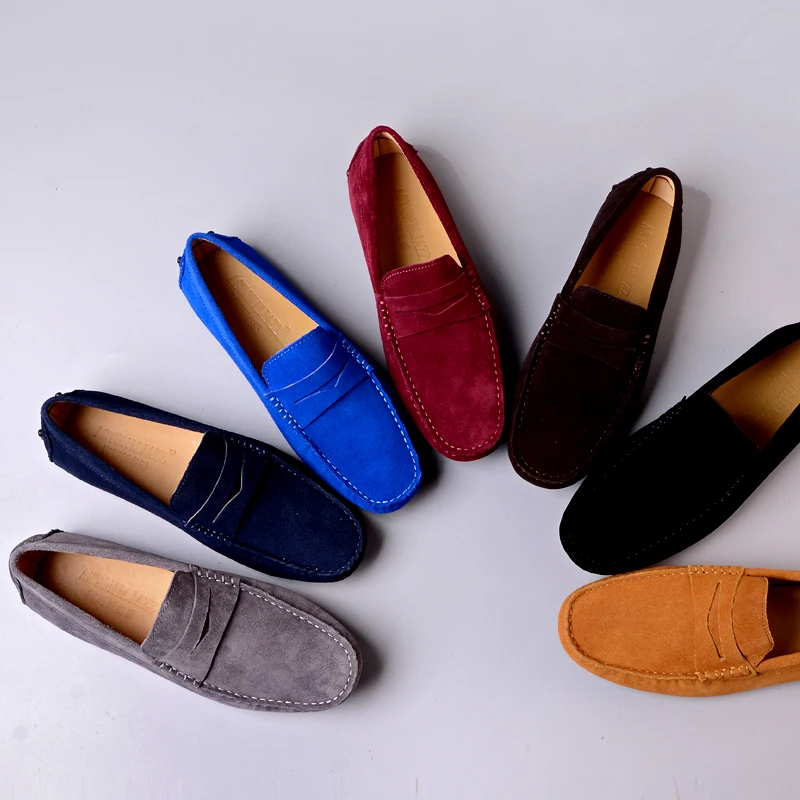 Мокасины мужские из натуральной кожи классические повседневные туфли без