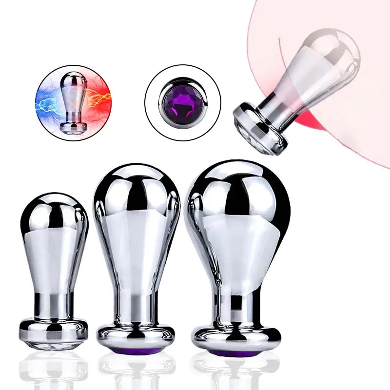 Анальная пробка очень большая металлическая большие анальные шарики