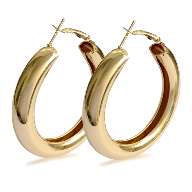 50 мм большие серьги минималистичные толстые круглые кольца в виде трубки