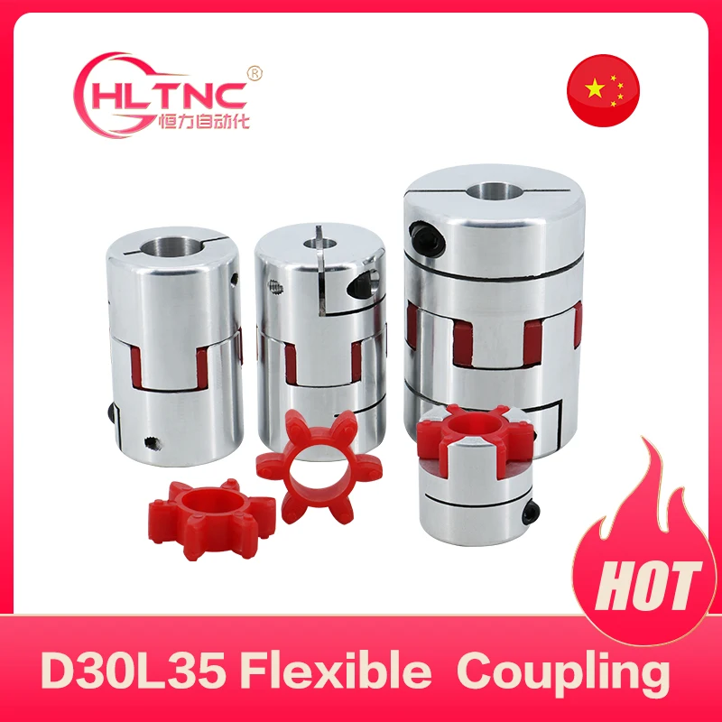 

1PCS D30L35 Three-Jaw Couple 5/6/6.35/ 8/9.5/10/12/12.7/14/15/16mm Flexible Plum Shaft Coupling CNC Stepper Motor Coupler