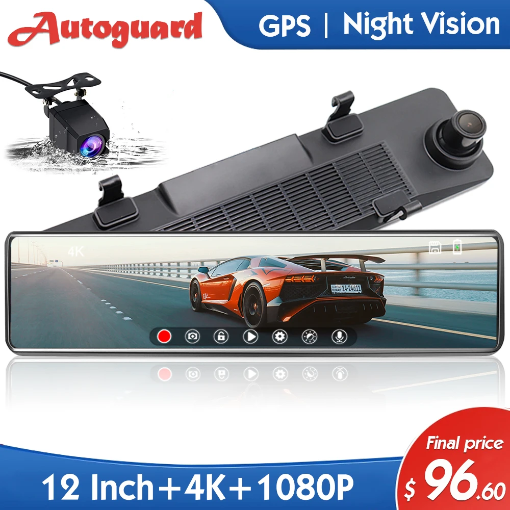 Видеорегистратор автомобильный 12 дюймов 4K GPS Wi-Fi 3840*2160P | Автомобили и мотоциклы