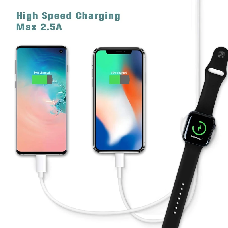 3 в 1 Беспроводное зарядное устройство для Apple Watch Series 2 4 USB Магнитный зарядный