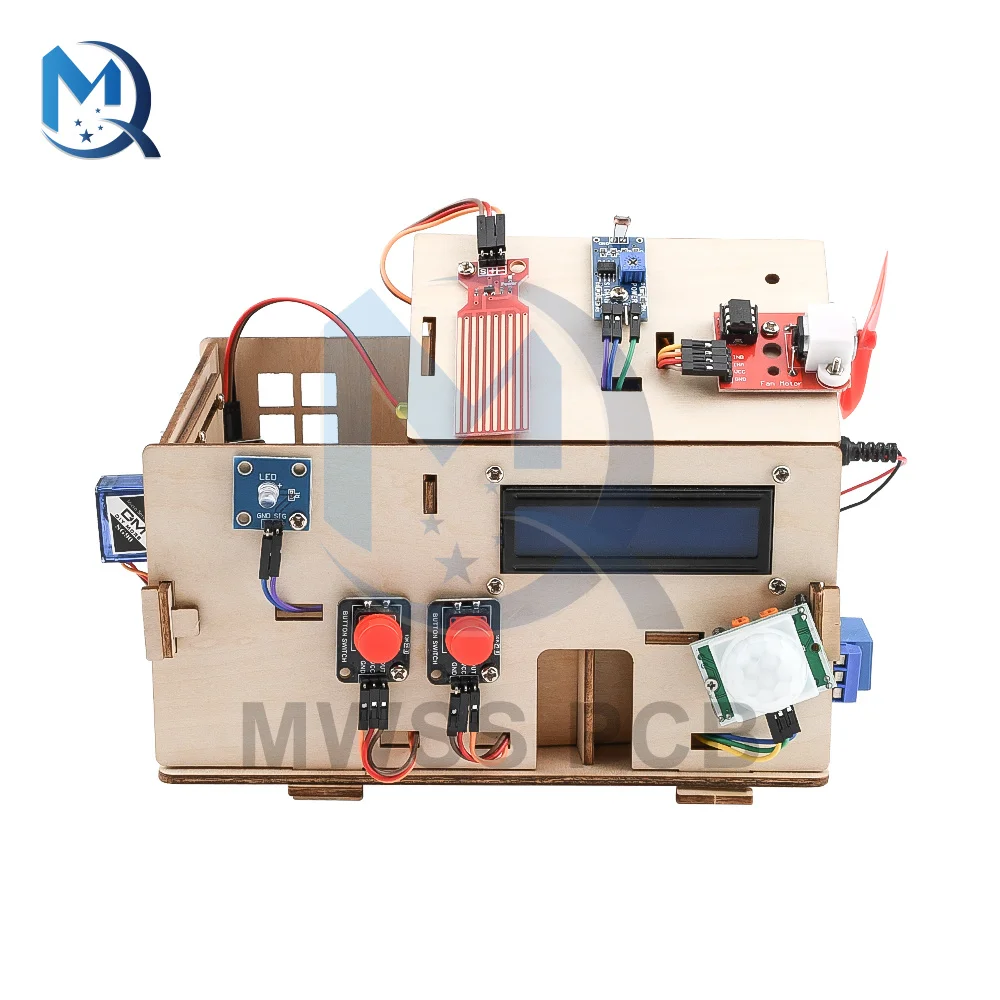 Learning Smart Home House DIY Kit Complete Set Of Sample Program Materials STEM With Plus Board Assembly Steps For Arduino