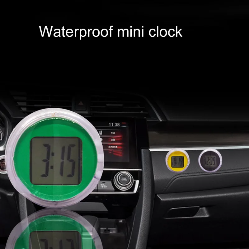 

Mini Precision Motorcycle Clock Waterproof Compact Motorcycle Mount Adhesive Watch Moto Digital Clock With Stopwatch