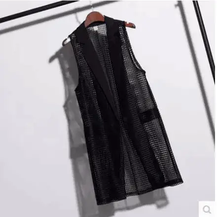 Женский кардиган с вырезами однотонный Длинный свободный повседневная одежда