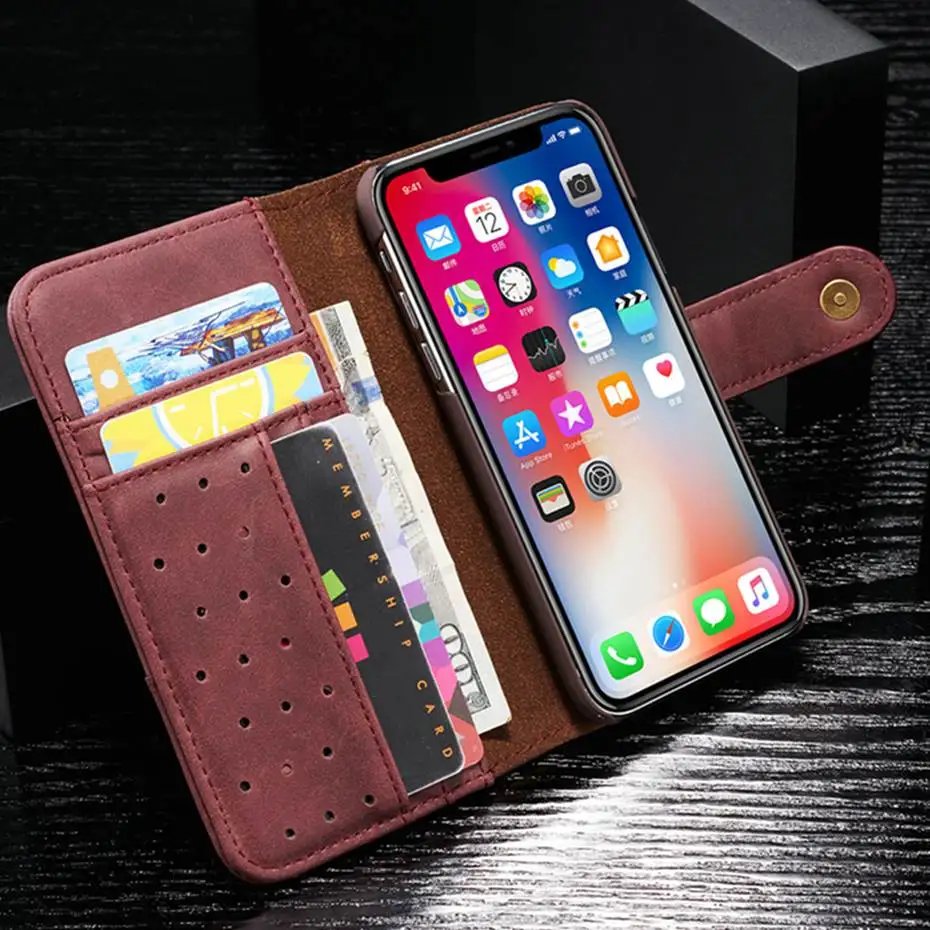 Чехол из натуральной кожи для телефона iPhone 11 Pro Max 5 5S SE 6 6S 7 8 X Plus XS XR XS Max, модный дизайн, Магнитный кошелек, сумка для телефона