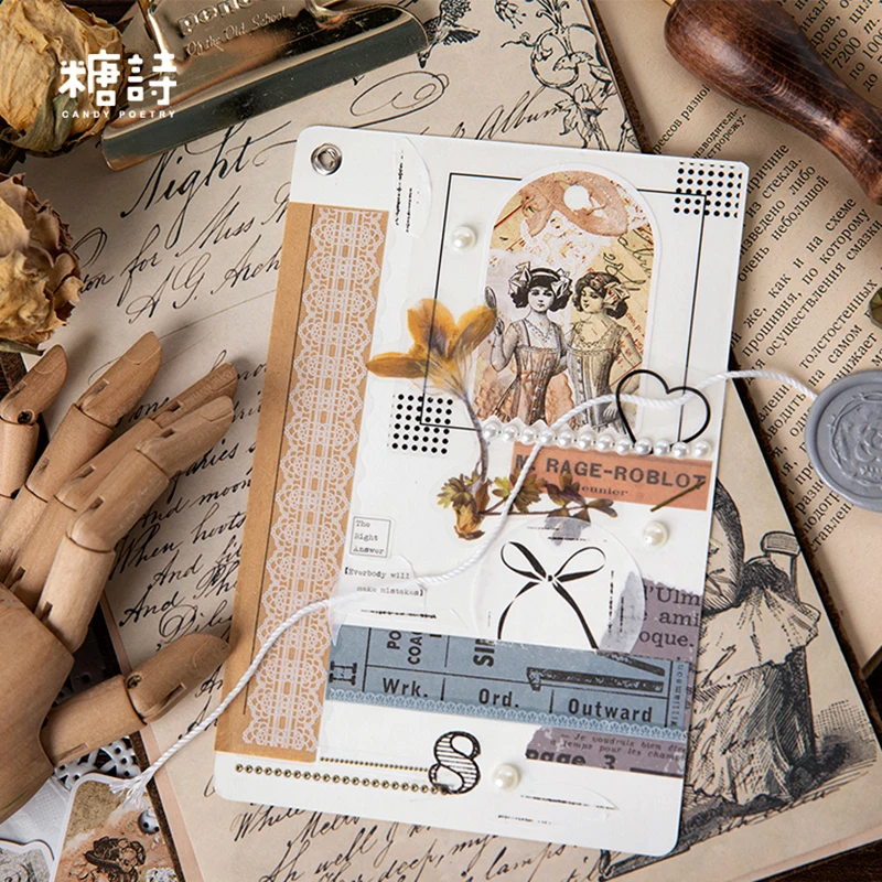 45 шт./упак. винтажные наклейки в виде птиц бирки-цветы посылка для