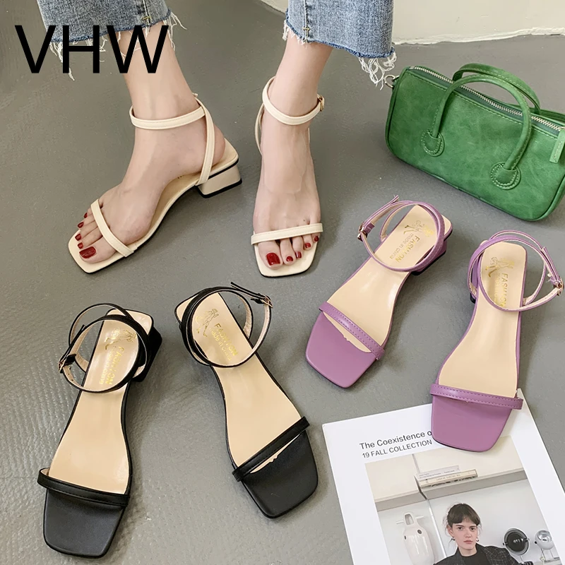 

Women Heels Sandals 2021 New Summer Ladies Shoes Elegant Narrow Band Buckle Square Heel Sandals Beige Sexy Pumps Woman