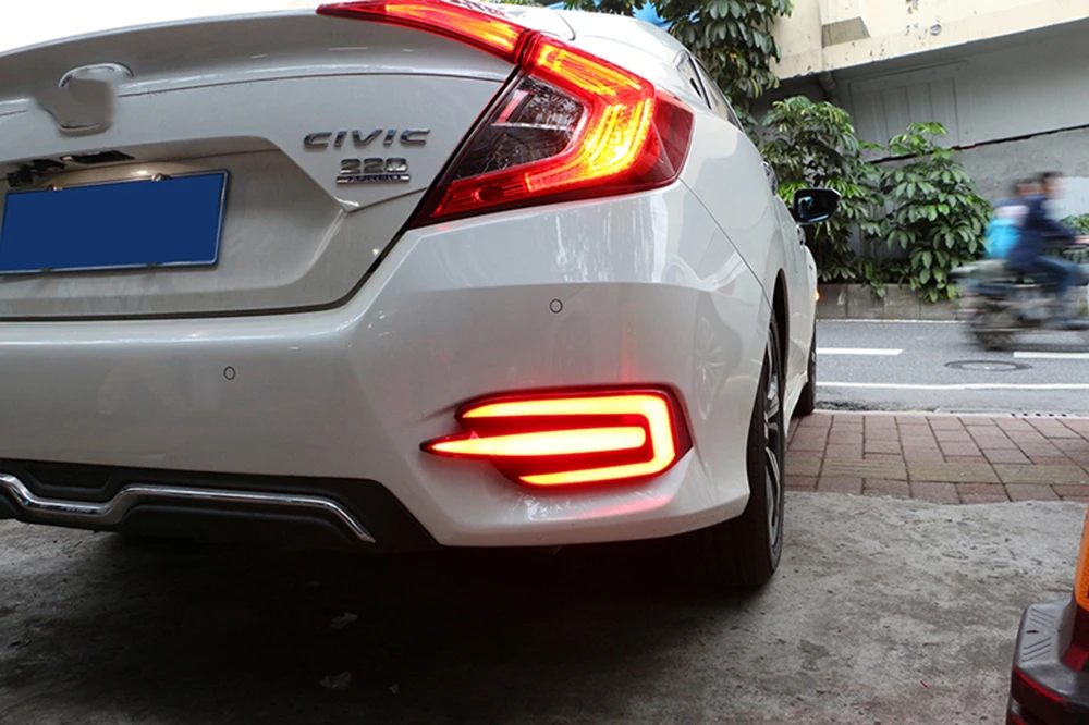 Для Honda Civic 10th 2016 2017 2018 автомобиля 12V светодиодный DRL Габаритные огни Задний бампер