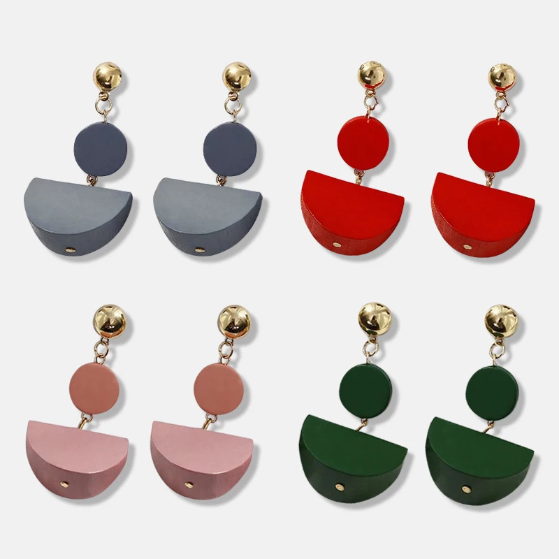 Новые деревянные серьги ретро женские Серьги Подвески Серебряные Оригинальные