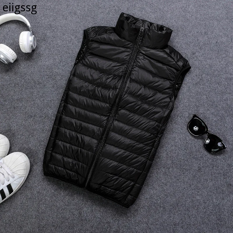 EIIGSSG 90% White Duck Down Men Vest Gielt Casual Waistcoat Spring Autumn Light Down Jacket Male