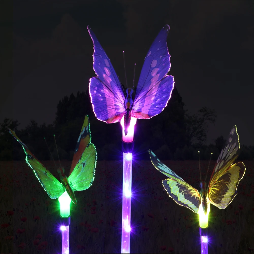 3 предмета в комплекте Светодиодная лампа на солнечных батареях бабочки огни
