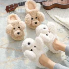 Домашние тапочки для пар, Теплые Симпатичные женские мужские тапочки, зимняя обувь, новинка 2021, модные повседневные плюшевые шлепанцы с мультяшным мехом и кроликом