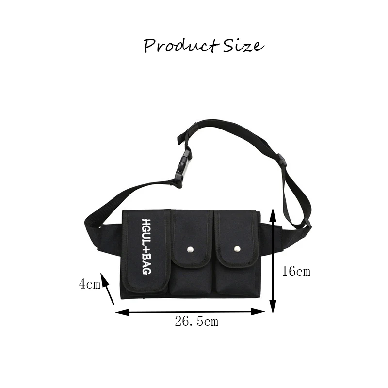 New Men Hip hop Waist Bag Boy Multi Pocket Tactical Pack Male Fanny Fashion Hip-hop Canvas Chest Bags Waterproof | Багаж и сумки