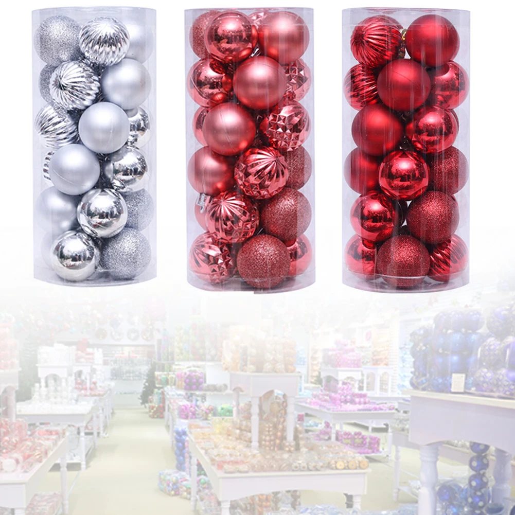 24 шт./упак. Горячая Рождественская елка украшения многоцветный елочный шар 4 см