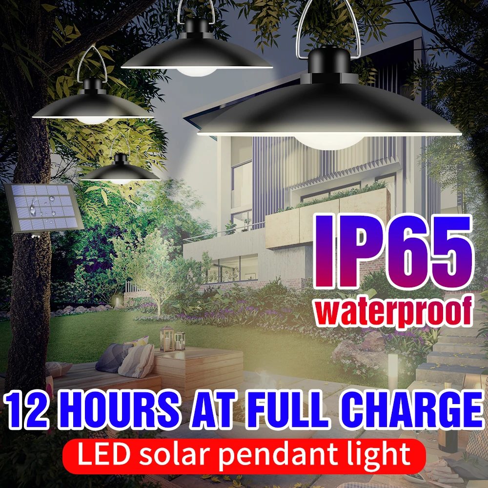 

Four Heads LED Solar Pendant Light Outdoor Indoor solar Lamp With Line Bulb IP65 Waterproof Shed Lights For Camping Garden Yard