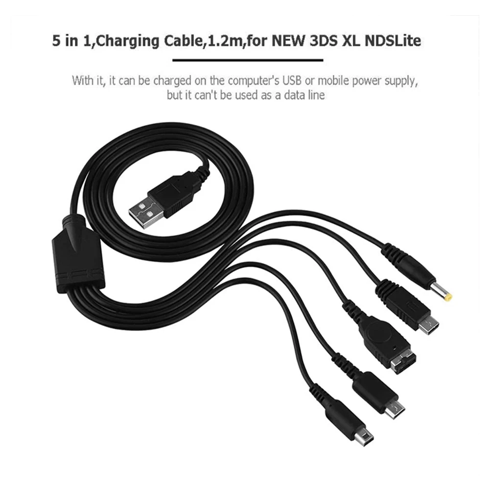 Зарядный USB-кабель 5 в 1 для Nintendo Wii U 3DS 2DS NDSL GBA SP DSi PSP 1000 2000 3000 | Электроника