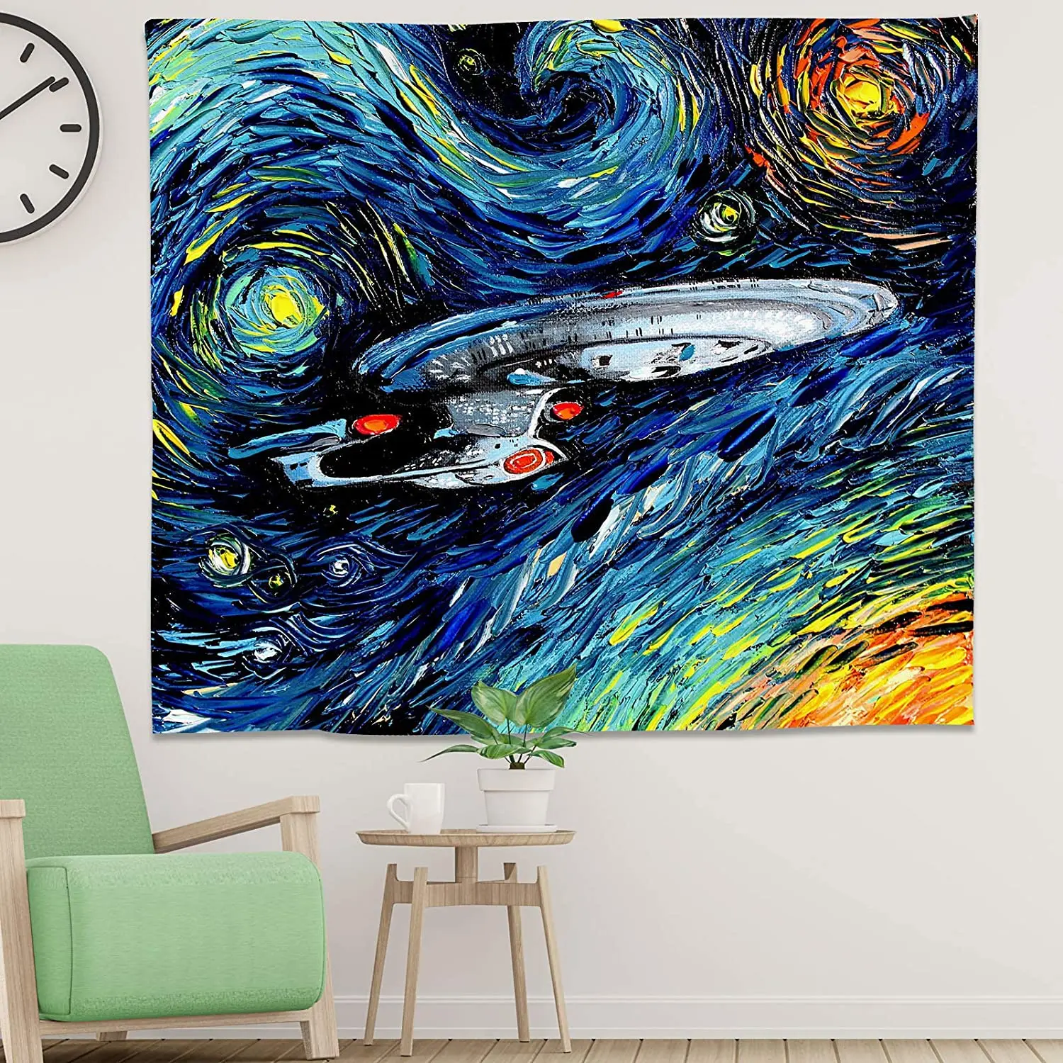 Tapiz de Lili de Star By Ho Me, pintura abstracta de colores brillantes, decoraci&oacute;n de viaje para dormitorio y sala de estar, Galaxia espacial-4