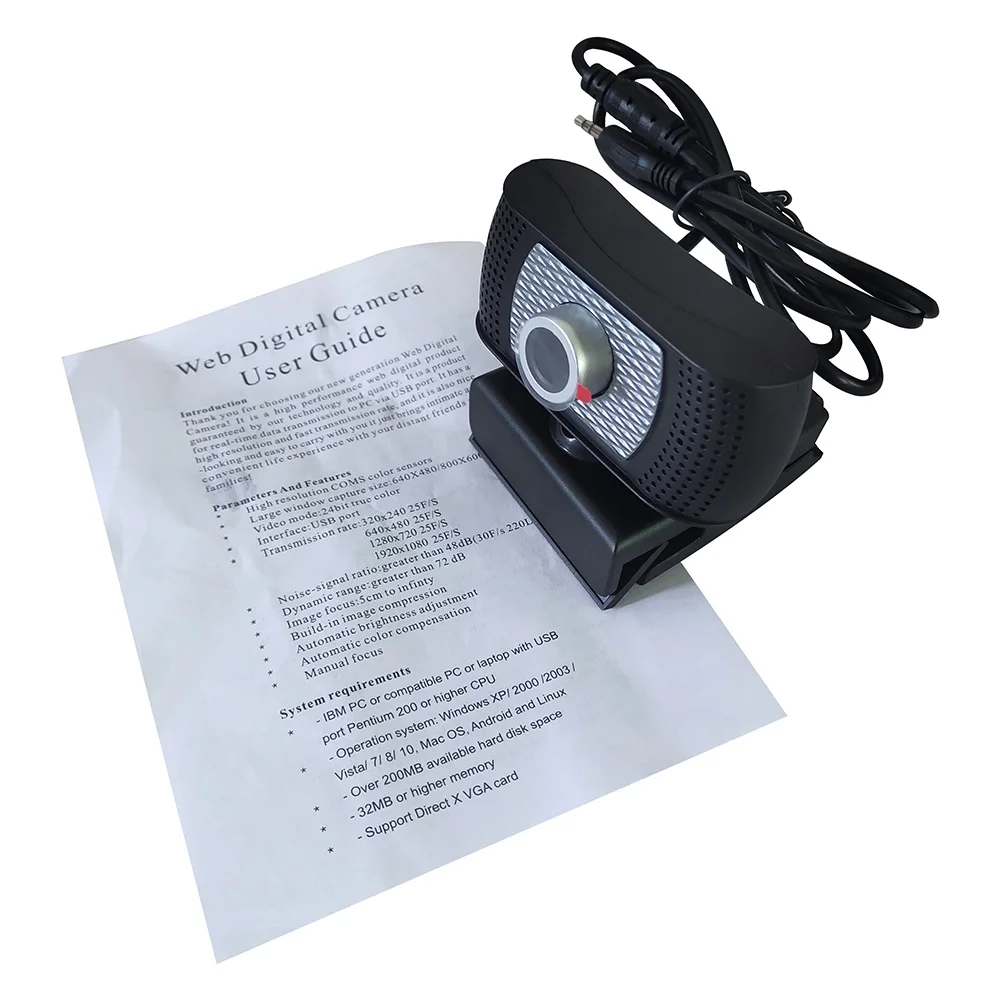 

USB 2.0 720P Webcam Camera Web Cam with Microphone for Laptop Desktop Computer