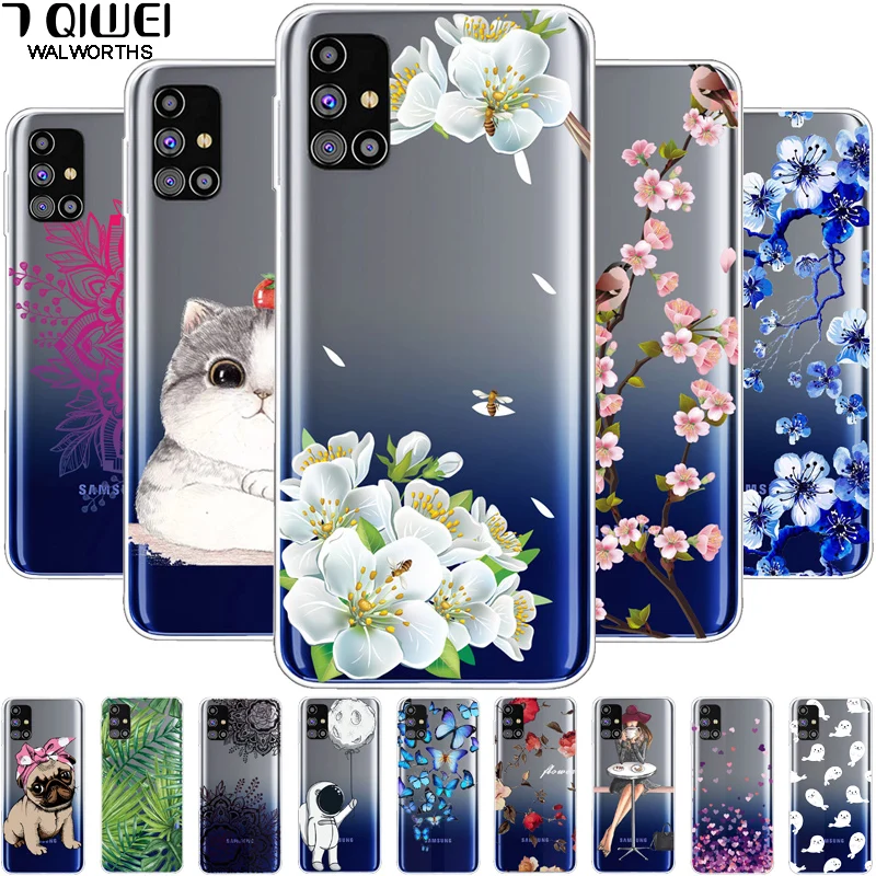 

Soft Clear TPU Cover For Samsung A51 A71 A31 Case A 51 Transparent Cute Cat Silicone Funda For Samsung Galaxy A41 Case Capa