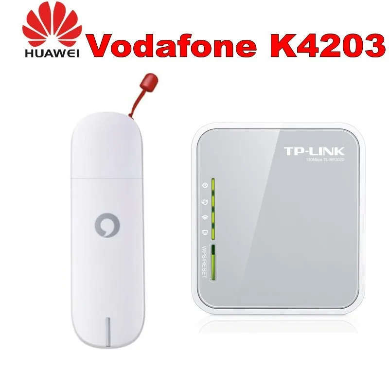 Модем Vodafone K4203 USB HSPA 10 шт. 21 6 Мбит/с + TP Link 150 Мб/с 1 порт 10/100 беспроводной N