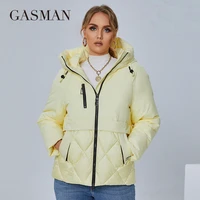 gasman 2021 new womens winter down jackets short fashion pocket zipper parkas brand high quality warm plus size coat women 8193