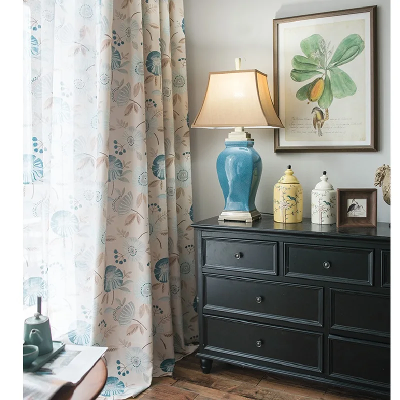 Современные бутиковые Классические хлопковые шторы с принтом для гостиной