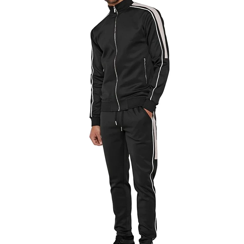 

2021 New Arrivals Men Plain Custom Logo Jogging Suit Two Piece Sets Track Jacket & Pants