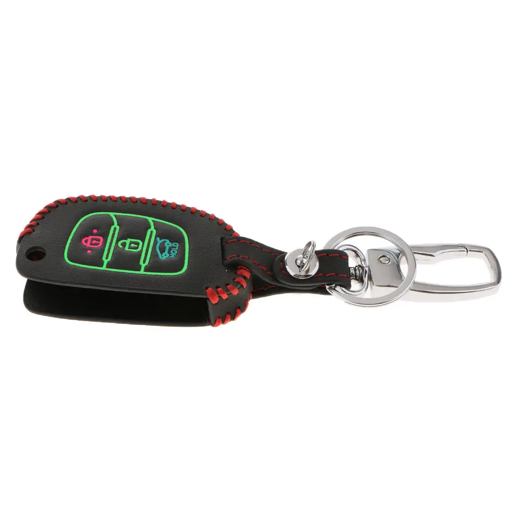 Authentic Leather Remote Smart Key Protector Bag with Chain for HYUNDAI 14 MISTRA 15 ELANTRA SANTA 13-15ix35 ix25 |