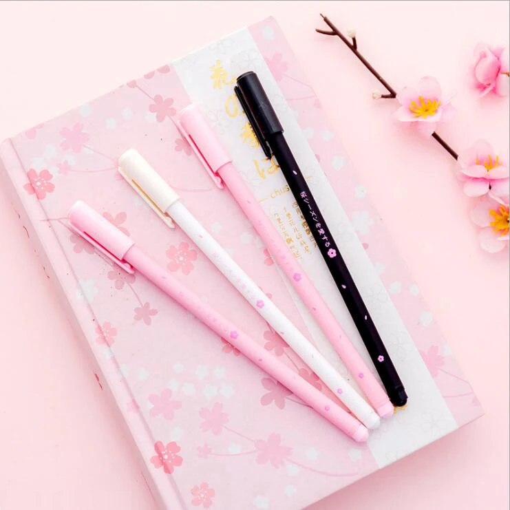 1 шт. креативная Красивая гелевая ручка с цветком вишни Милая Черная для подписи