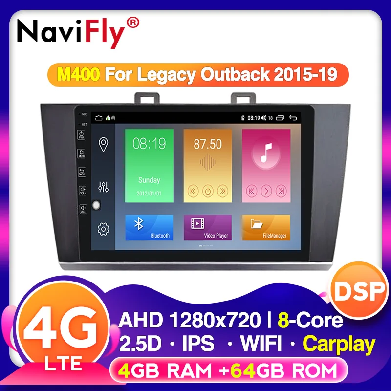 Автомобильный мультимедийный радиоплеер проигрыватель на Android 4G LTE IPS DSP для Subaru