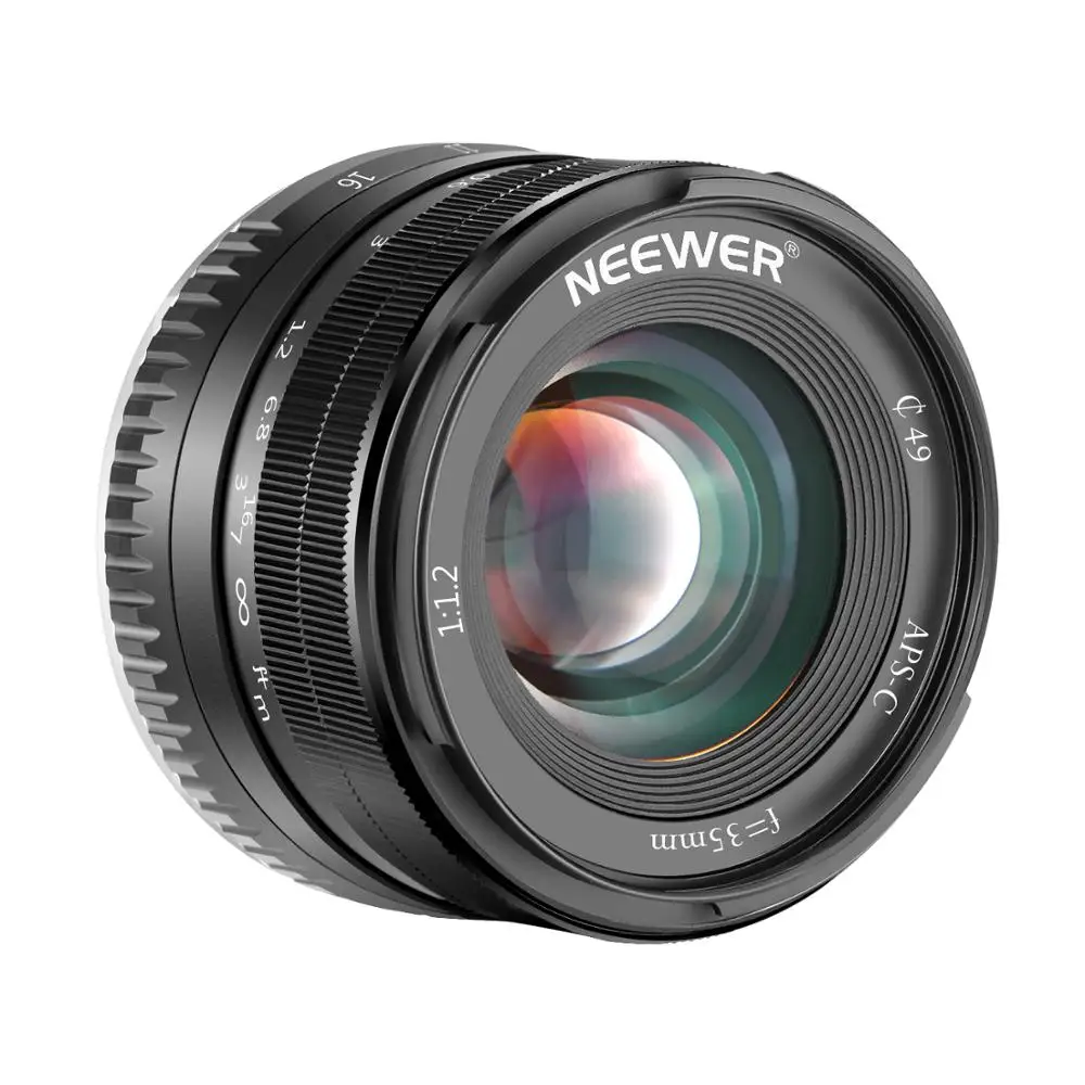 Neewer 35 мм F1.2 алюминиевая линза с большой диафрагмой Prime Для беззеркальных камер Fuji