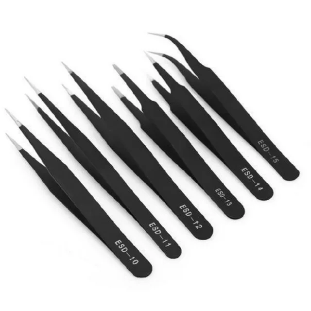 

Repair Tools 6pcs/set Stainless Steel Industrial Safe Anti-static Tweezers Tool Set Precision Straight Tweezers new 2018