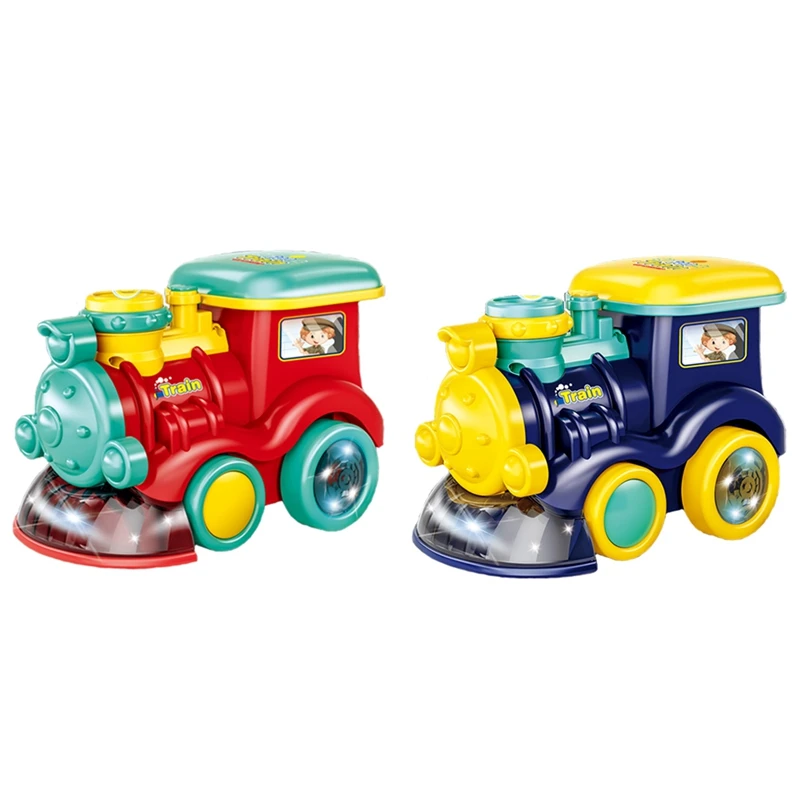 

Bubble Blowing Toy Train with Lights and Sound - Moving Bump and Go Steam Locomotive for Kids for Boys and Girls