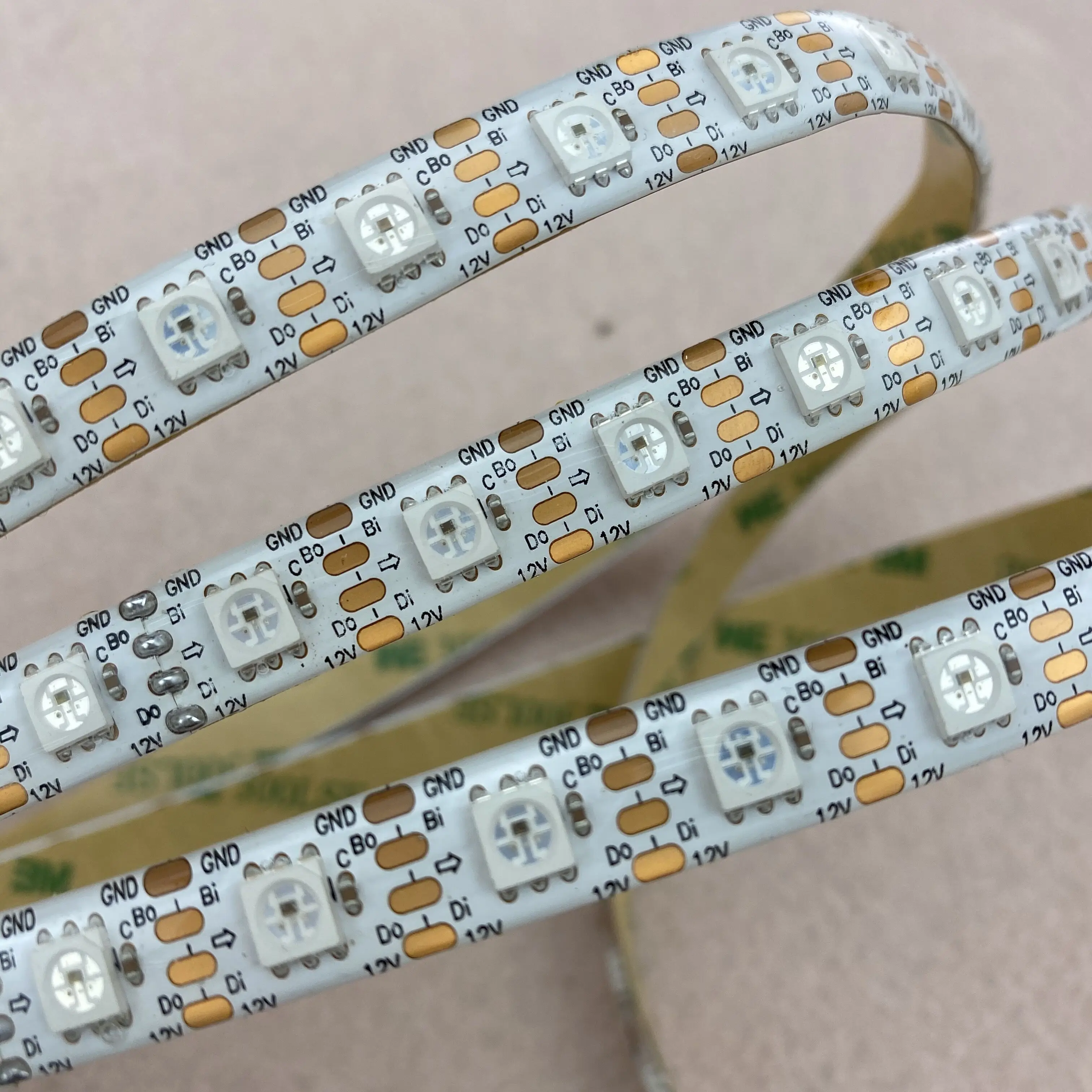72leds/m SK6813HV-09-6P DC12V addressable full color RGB 5050 LED strip5mwaterproof in silicon coatingIP65 WHITE PCB | Лампы и