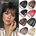 Короткие прямые синтетические челки MEIFAN с двумя длинными Сторонами, Натуральные Искусственные волосы, челки для женщин, термостойкие, коричневые, черные челки