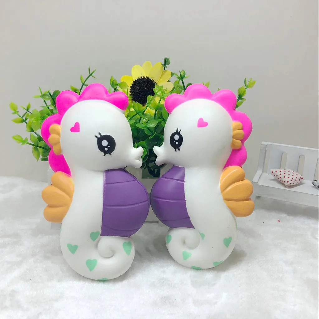

Jumbo Kawaii Colorful Galaxy Seahorses Animal Doll Slow Rising Stress Relief Squeeze Toys for Baby Kids Xmas Gift