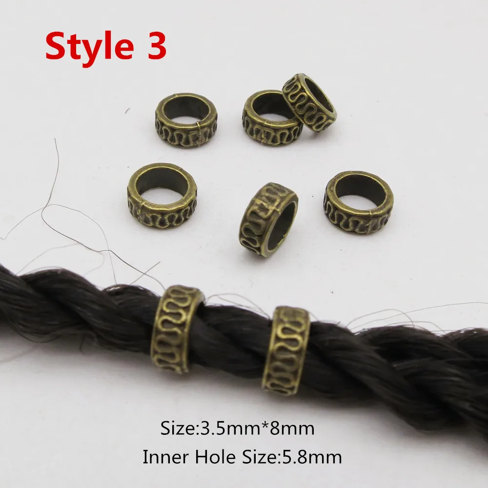 10 шт./упак. серебряные/бронзовые маленькие металлические Викинги оплетка для