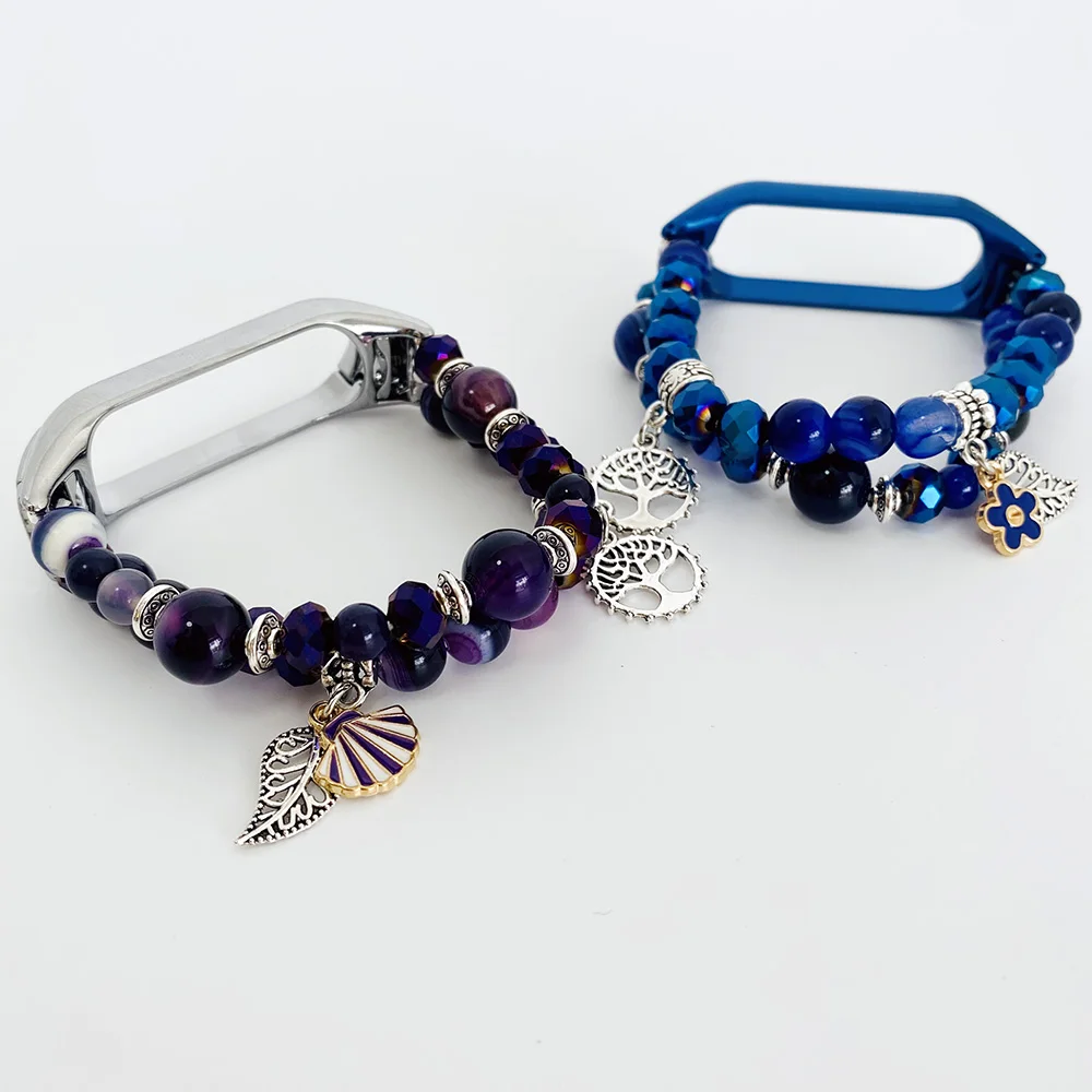 Mi Band 7 6 Purple Watch Bracelet for Xiaomi Mi Band 4 Strap Luxury Wristband Mi Band 5 Correa for Woman Dressy Watchband Strap