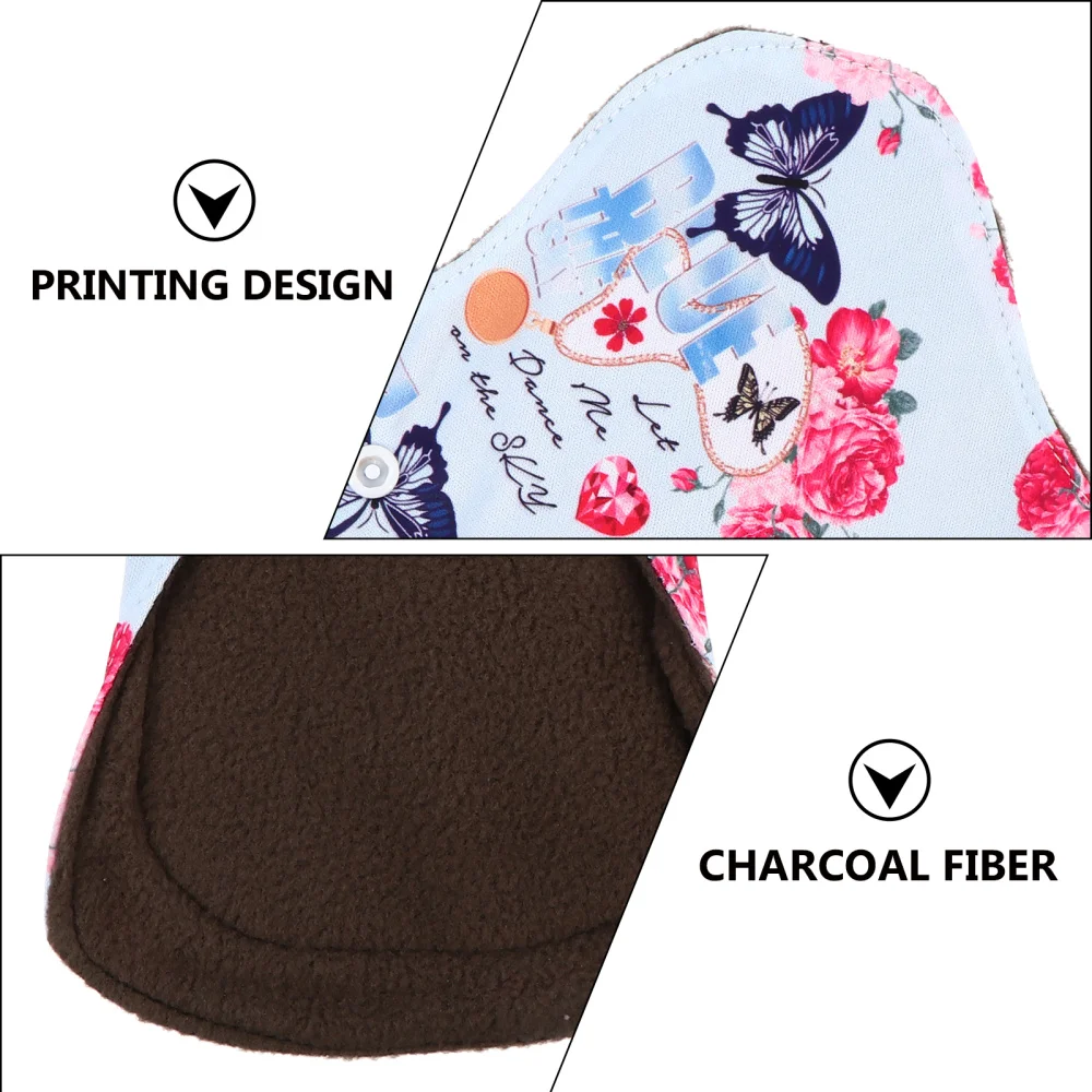 

6pcs Washable Panty Liner Pads Hygiene Pads Reusable Sanitary Pads with Bag