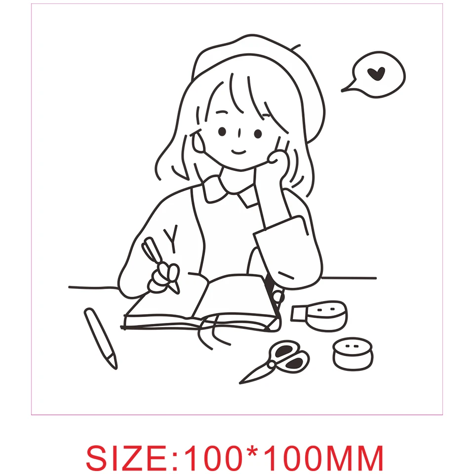 10*10 Bullet Journal Girl прозрачная печать штампов для DIY скрапбукинга резиновый штамп