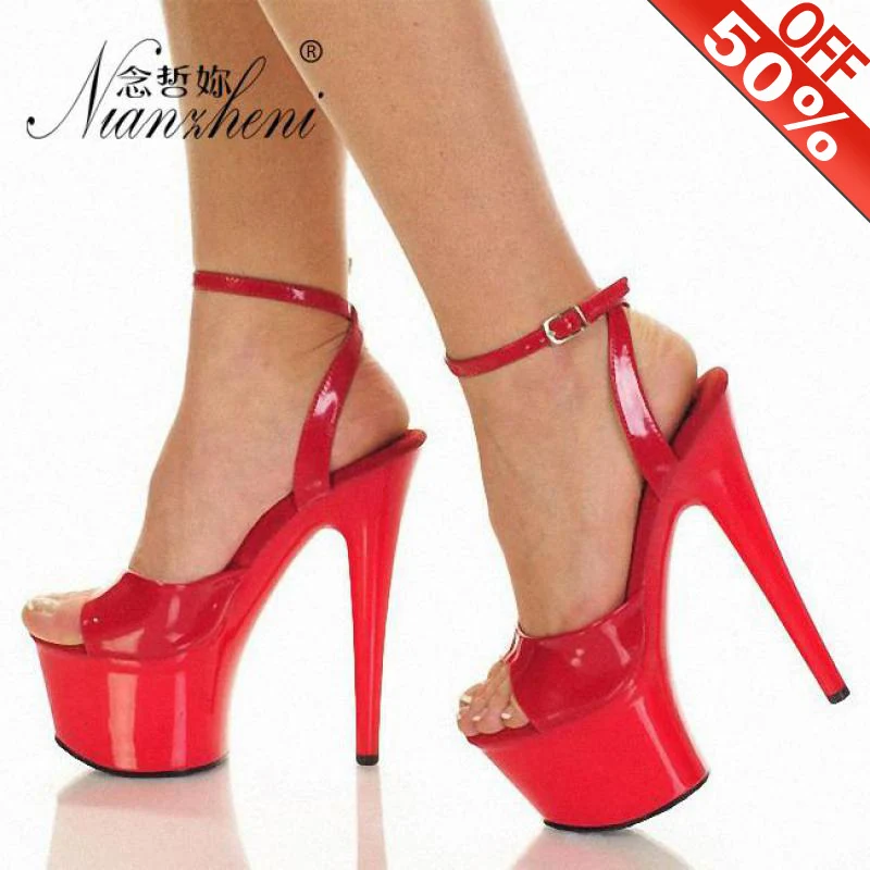 Женские Модные босоножки с ремешком на щиколотке платформе 17 см Свадебные