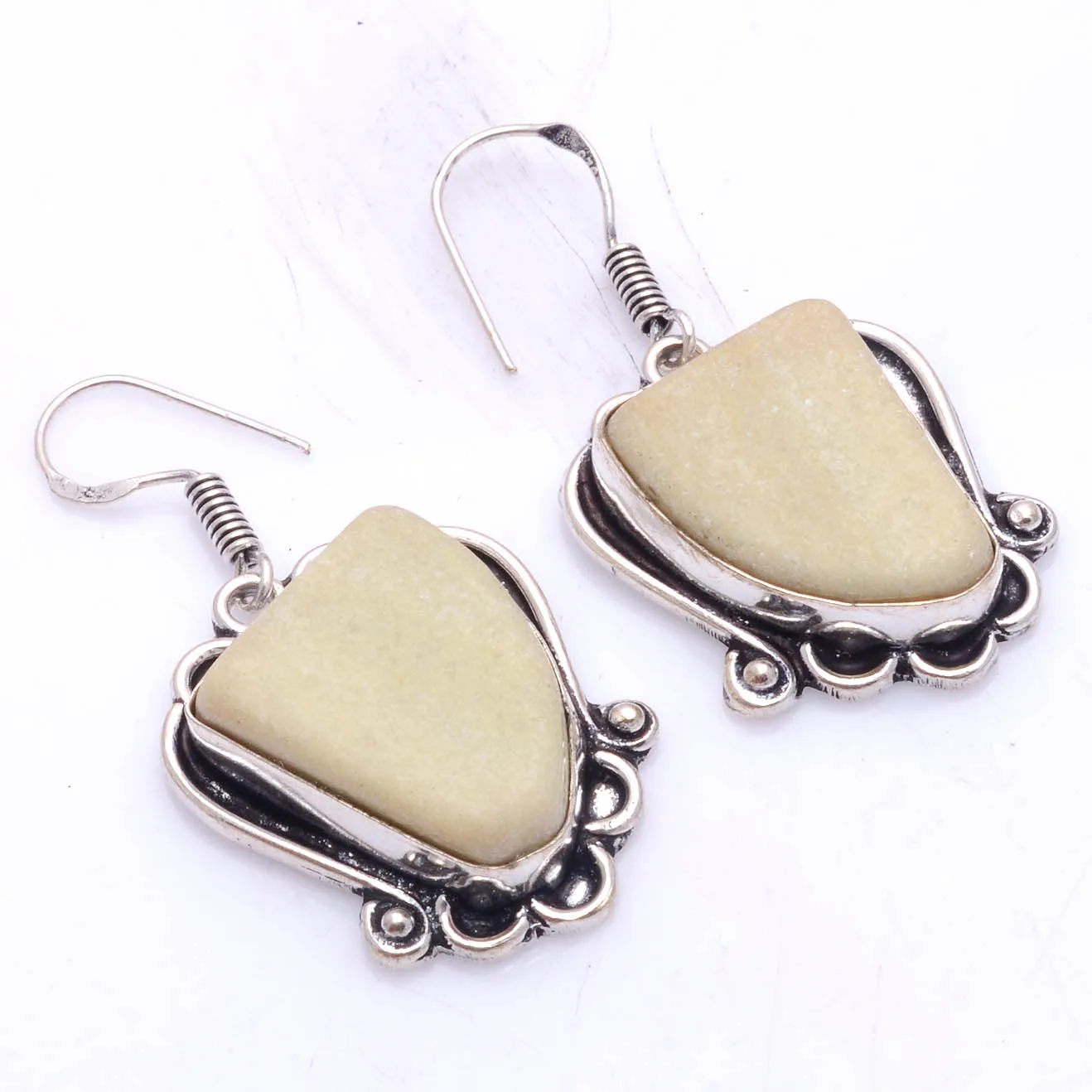 

Серьги из натуральной яшмы с серебряным покрытием на меди, Женские Ювелирные изделия ручной работы в подарок, 45 мм, E5758