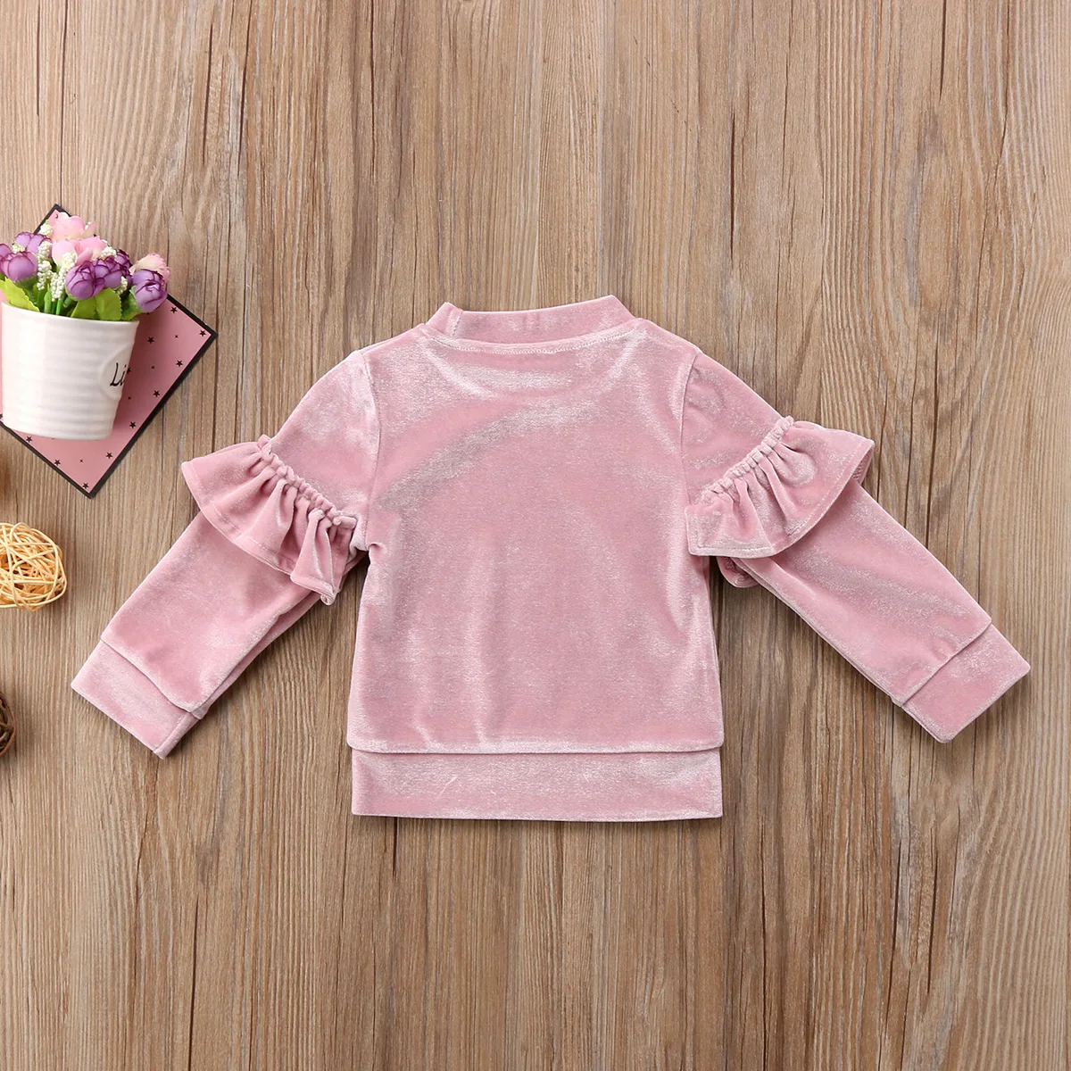 Детские Бархатные флисовые топы для маленьких девочек в наличии футболка свитер