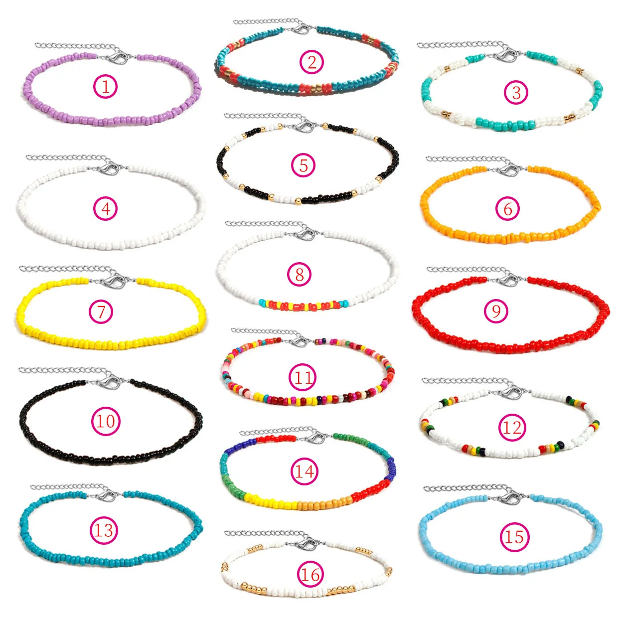 

New bohemian colored rice bead necklace Men Women Fashion Soft Polymer Clay Bead Necklace Exquisite Jewelrys gifts for couples