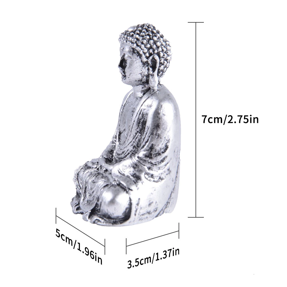 Mini Harmony Innovative Exquisite Buddha Statue Resin Valuable Sculpture Meditating Antique Style Home Decor Ornament Decoration | Дом и сад