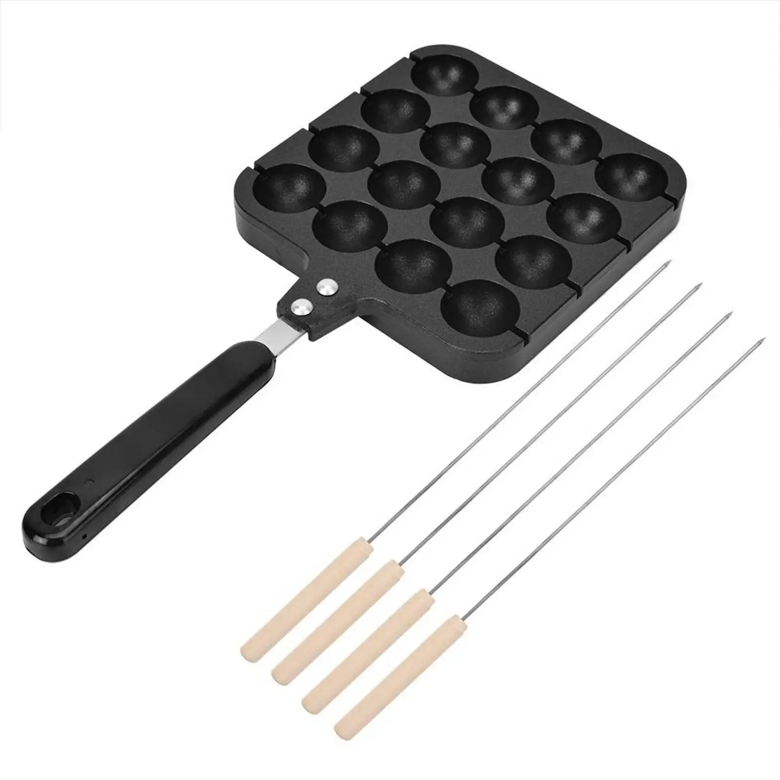 Takoyaki Pot Octopus Balls Mold Round Pancake Grill Plate Fish Ball Machine Non-stick Pan Easy To Clean 4 Baking Needles |