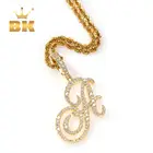 Мужской и женский кулон в виде букв THE BLING KING, ожерелье с кулоном из фианита, 26 дюймов, ювелирное изделие золотистого цвета